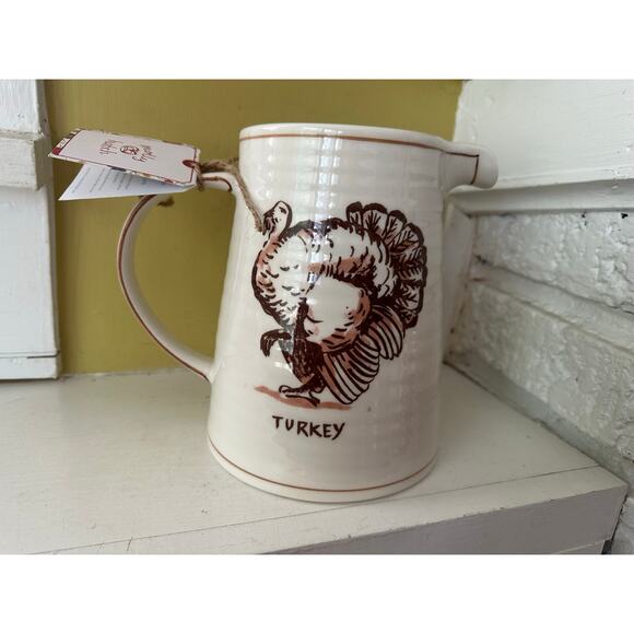 RARE NWT Molly Hatch Turkey Harvest 56 Ounce Ceramic Pitcher - Picture 2 of 16